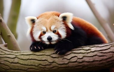 Obraz premium Cute red pandas in their natural habitat