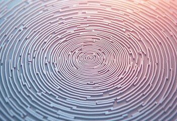 A complex circular maze pattern with concentric rings and intersecting lines, creating an abstract...