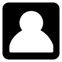 Simple black silhouette icon of a person, commonly used as a user avatar or profile placeholder. Minimalistic design ideal for websites, applications, and digital interfaces.