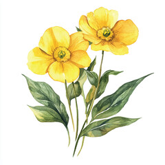 wallflower watercolor clipart illustration