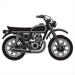 Obraz premium Classic Motorcycle Silhouettes Design - Motor cycle Vector illustration in black and white 