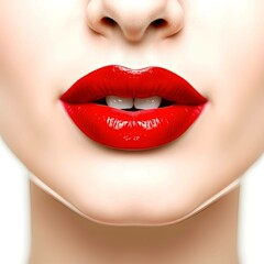 Obraz premium Red lips kiss isolated