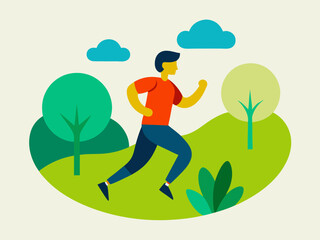 Person with a club walking in a park