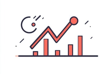 Line icon representing financial downturns with a minimalist design.