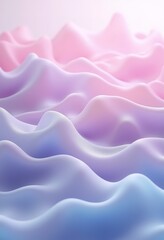 Obraz premium Soft, pastel-colored abstract waves in shades of pink, purple, and blue