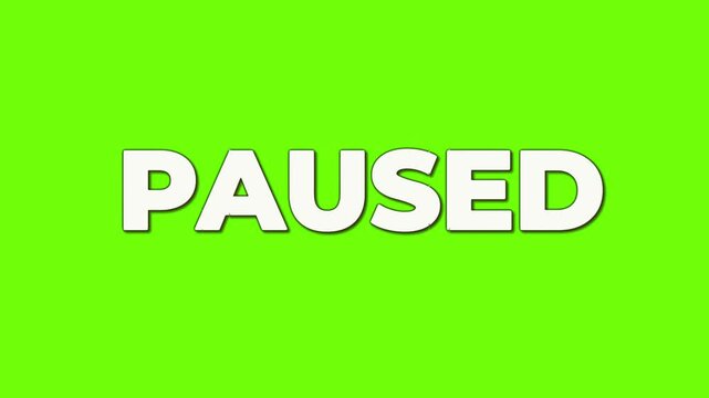 paused text effect animation vedio text on green screen background