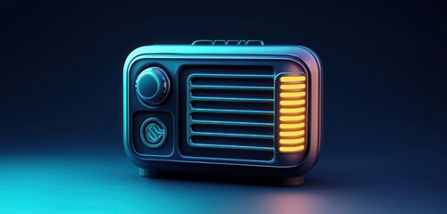 Contemporary icon for a radio device, modern and minimalistic.