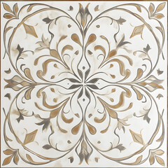 Fototapeta premium Geometric and Organic Doodle Tile and Carpet Designs with White Borders | Hand-drawn, Abstract, Floral, and Symmetrical Patterns in Soft Pastel and Earth Tones