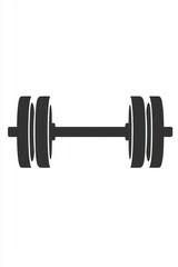 Fototapeta premium Simplified glyph icon of a barbell, representing modern weightlifting equipment.