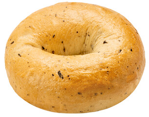 Homemade Bagel or Plain Beigel on white background, Begel bakery isolate on white with clipping path.