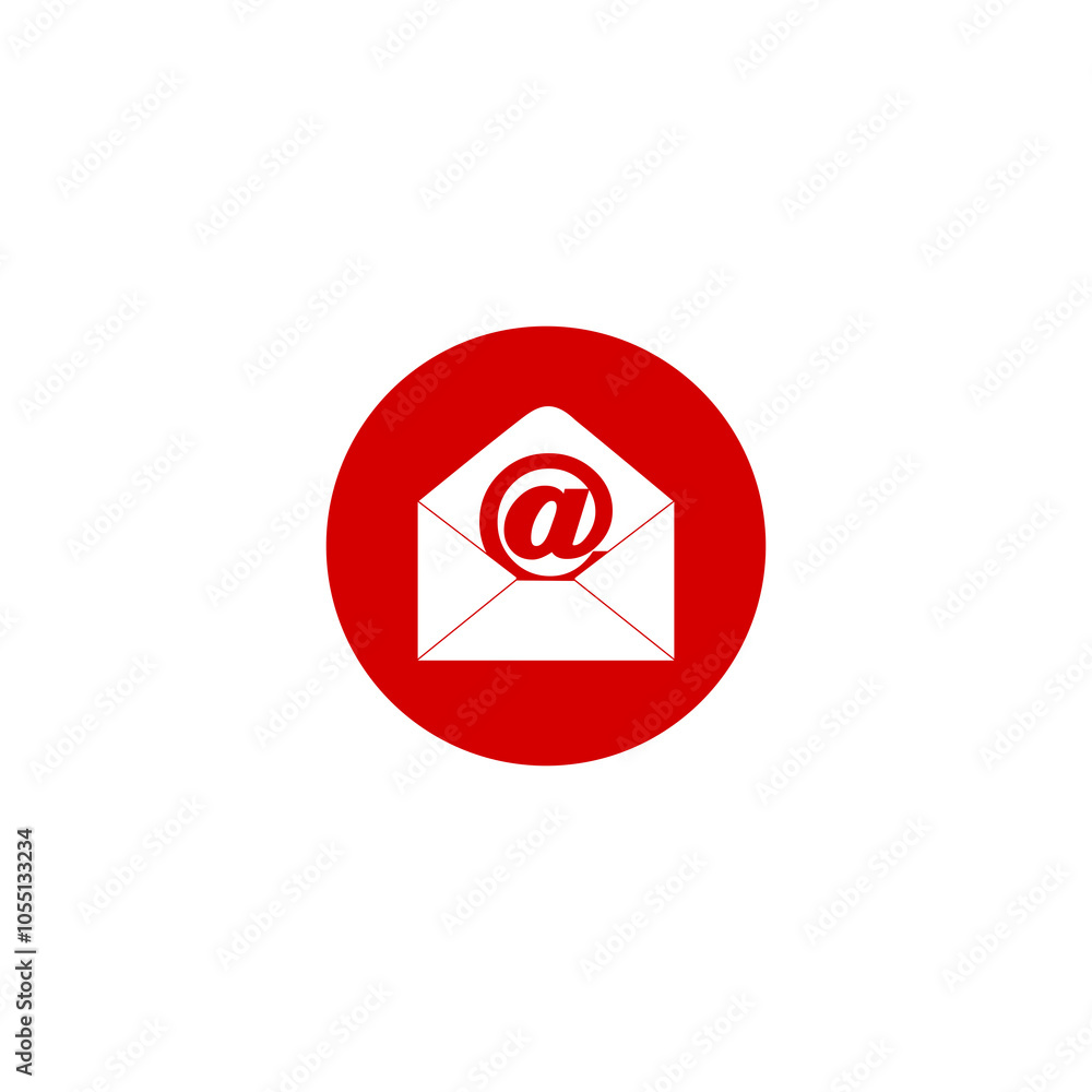 Poster e mail circle icon isolated on transparent background