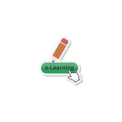 E-learning sign icon isolated on transparent background
