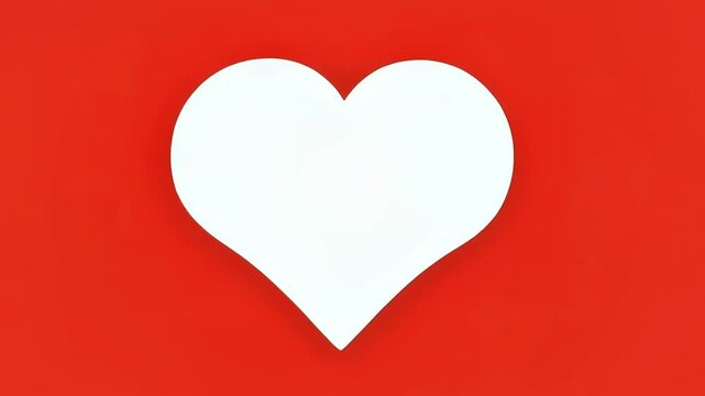 White heart icon on vibrant red background, symbolizing love and connection.