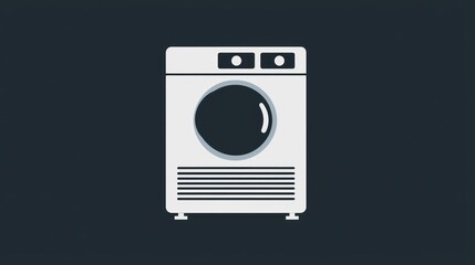 Modern icon depicting a clothes dryer in a minimalistic glyph style, ideal for appliance interfaces.