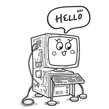 COLORING DRAWING A NICE COMPUTER 2 