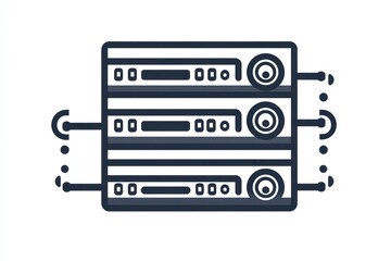 Modern design of a data server line icon for network systems.