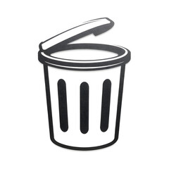 trash can icon on white background. Generative AI