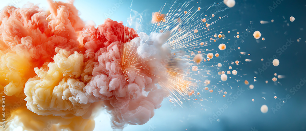 Poster explosive beauty a stunning abstract visualization of fireworks bursting in layers of color and ligh