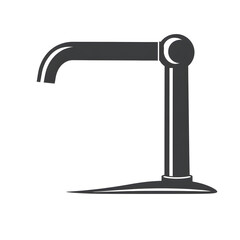 water faucet tap black icon isolated on white. Generative AI
