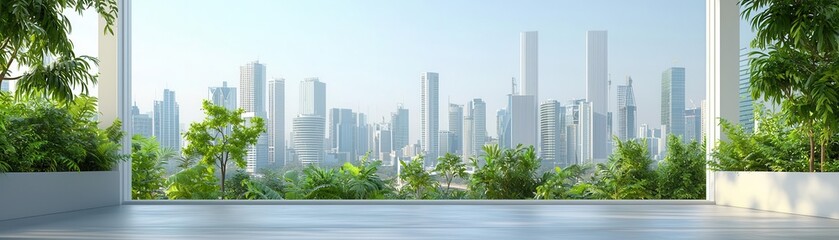 Fototapeta premium Urban reforestation, city parks, green lungs, 3D illustration