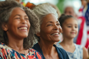 Obraz premium Joyful Multi-Generational Family Enjoying a Patriotic Celebration Together