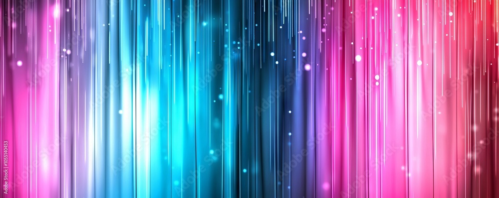 Poster abstract digital background with glowing data points and light streaks - technology concept