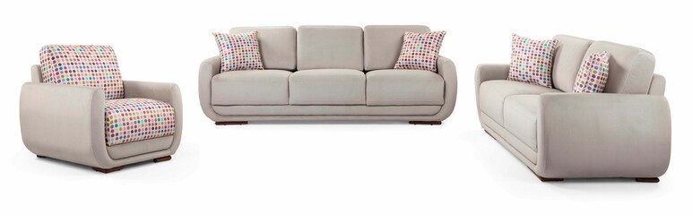 furniture set isolated on white background .sofa and armchair