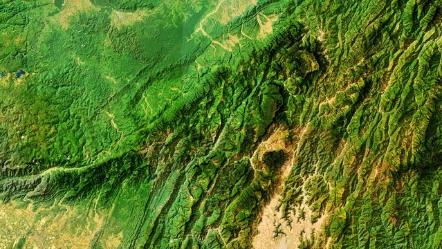 4K Ntanki National Park in India Map, High Resolution Satellite View With No Border, Widescreen 4K Resolution