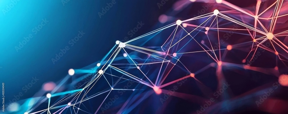 Aufkleber abstract digital background with glowing data lines and bokeh lights - futuristic tech wallpaper