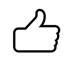 Thumb up line vector icon isolated on transparent background. Outline Like sign png