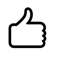 Obraz premium Thumb up line vector icon isolated on transparent background. Outline Like sign png