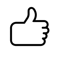 Thumb up line vector icon isolated on transparent background. Outline Like sign png