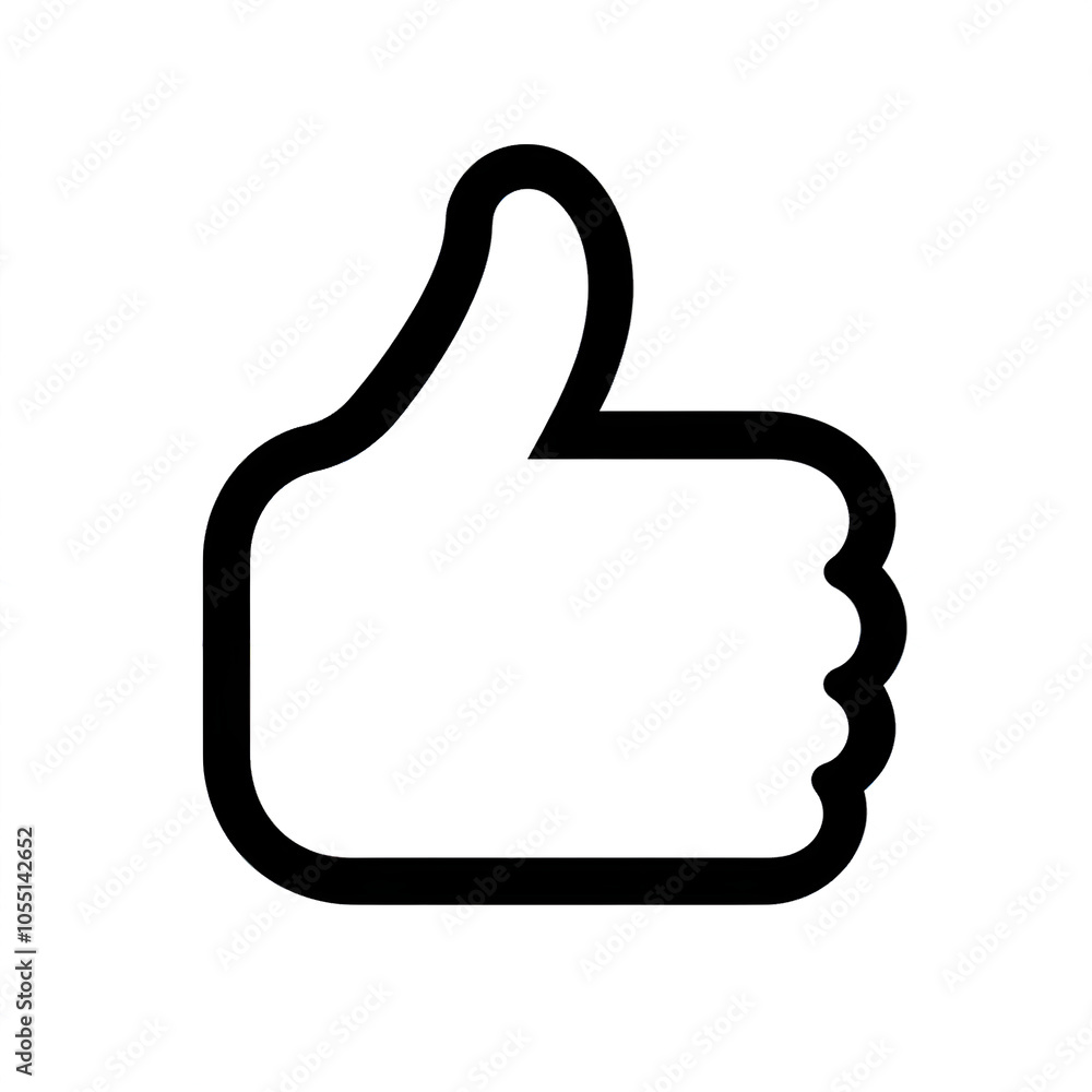 Aufkleber thumb up line vector icon isolated on transparent background. outline like sign png