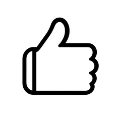 Obraz premium Thumb up line vector icon isolated on transparent background. Outline Like sign png
