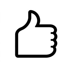 Obraz premium Thumb up line vector icon isolated on transparent background. Outline Like sign png