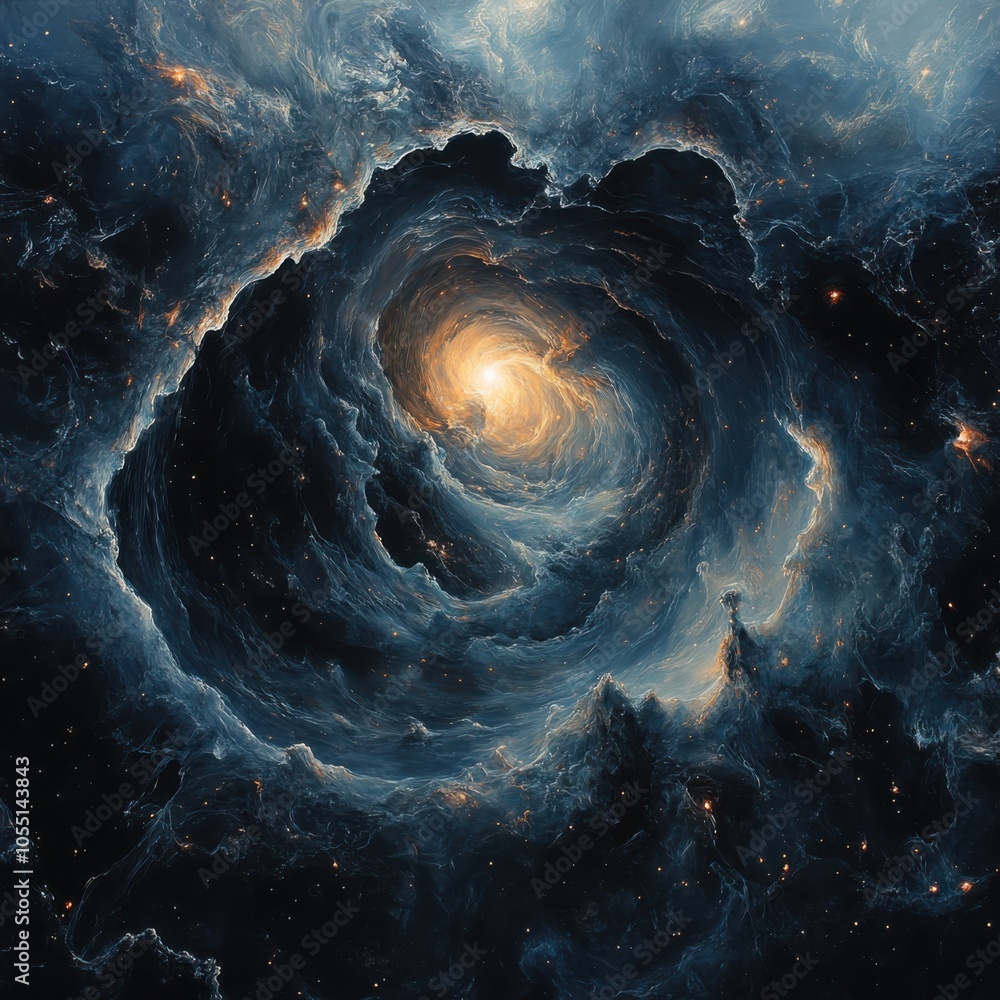 Poster exploring the enigmatic universe an abstract visualization of dark matter and its role in cosmic res