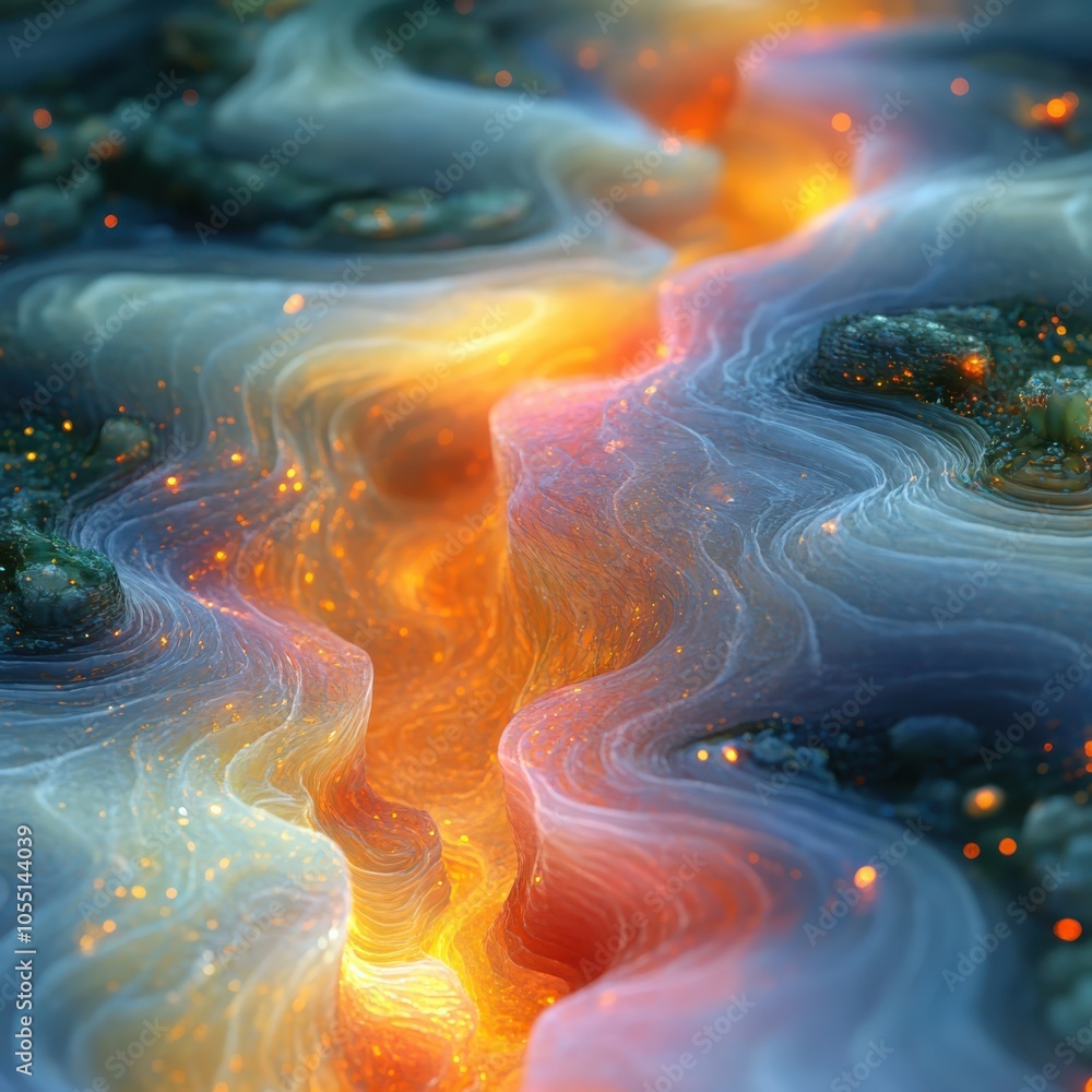 Poster exploring abstract ecosystem visualizations unveiling environmental data through data science techni