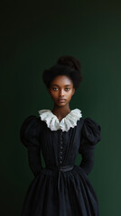 Concept of elegance and sophistication, as the woman is dressed in a formal gown