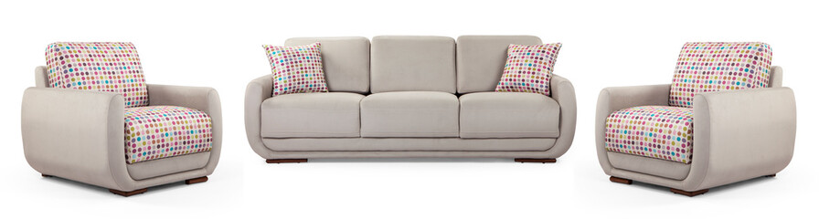 furniture set isolated on white background .sofa and armchair