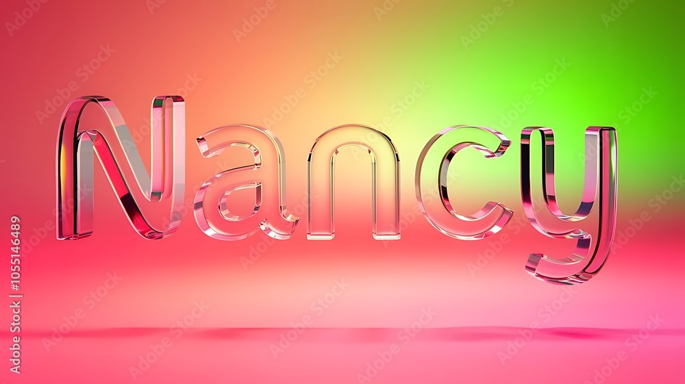 Poster modern clear render of name nancy with vibrant gradient colors background