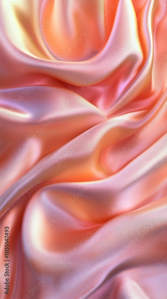 Poster a pink fabric with a wave pattern