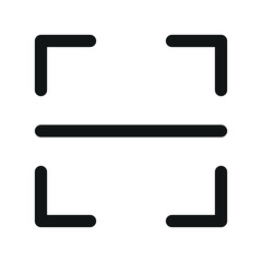 Code scanner UI icon, scan code simple line user interface vector symbol