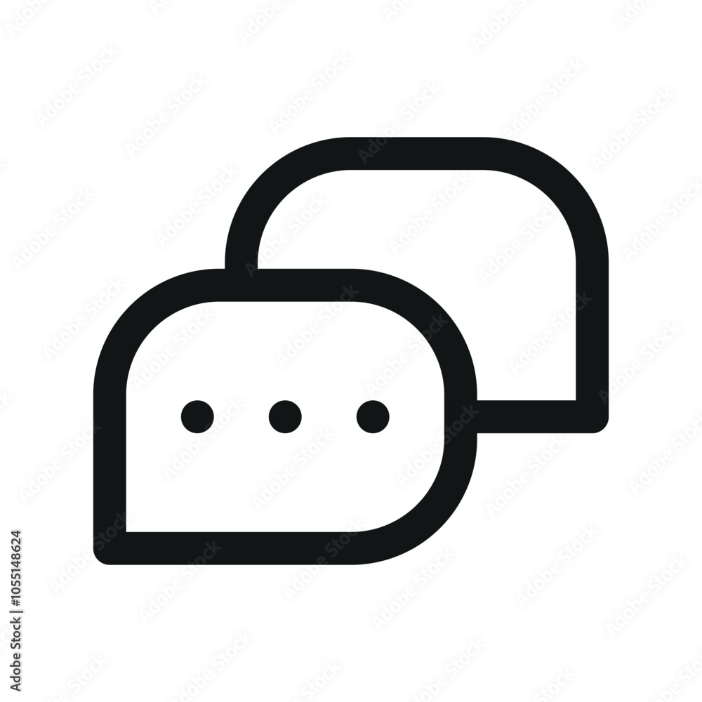 Poster dialogue ui icon, messenger simple line user interface vector symbol