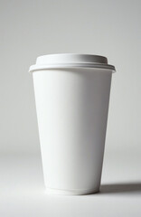 Professional takeaway coffee cup mockup for cafe branding. Premium template for beverage packaging and logo presentation.