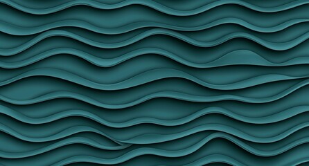 Abstract Blue Digital Waves with Glowing Dots on Dark Background