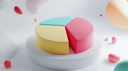 Fototapeta premium Colorful Pie Chart on White Background