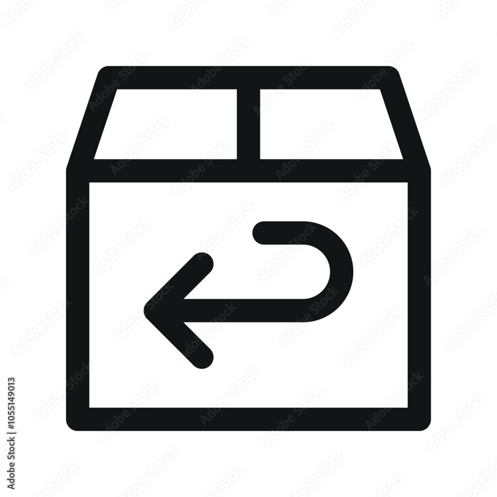 Poster package return ui icon, return parcel simple line user interface vector symbol