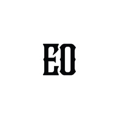 EO monogram logo design letter text name symbol monochrome logotype alphabet character simple logo