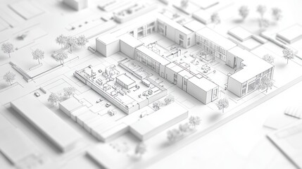 Architectural model showcasing a modern building layout.