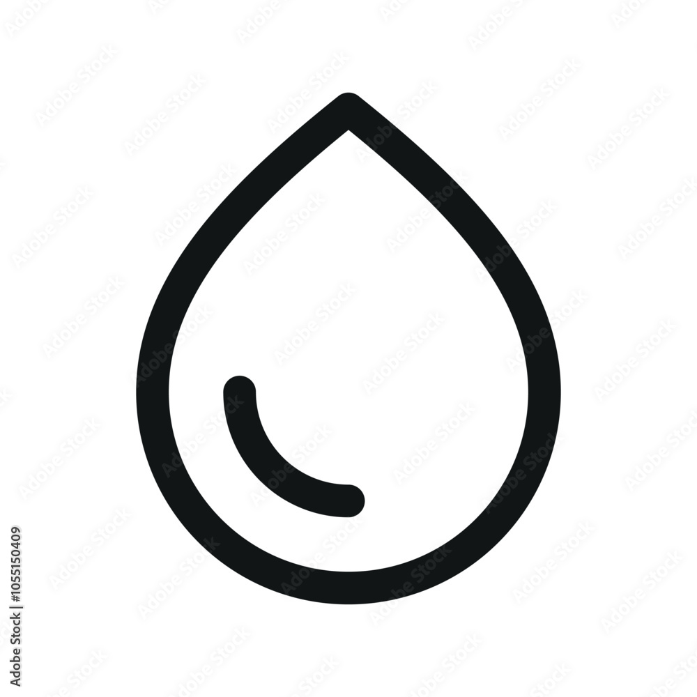 Poster water drop ui icon, droplet simple line user interface vector symbol
